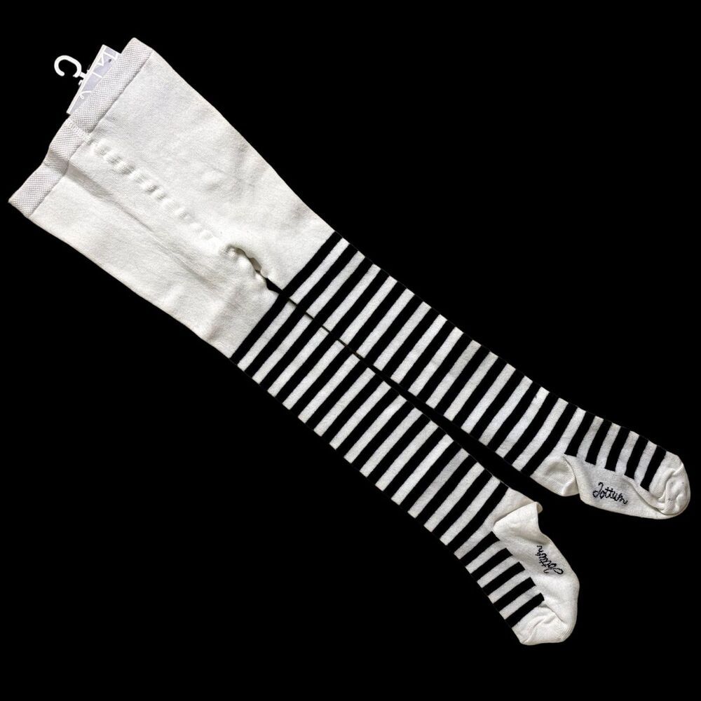 Jottum Rija Striped Tights Girls Black White 98 US 3 NWT